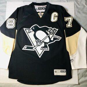 Sidney Crosby Pittsburgh Penguins Reebok NHL Authentic Hockey Jersey Black Sz S